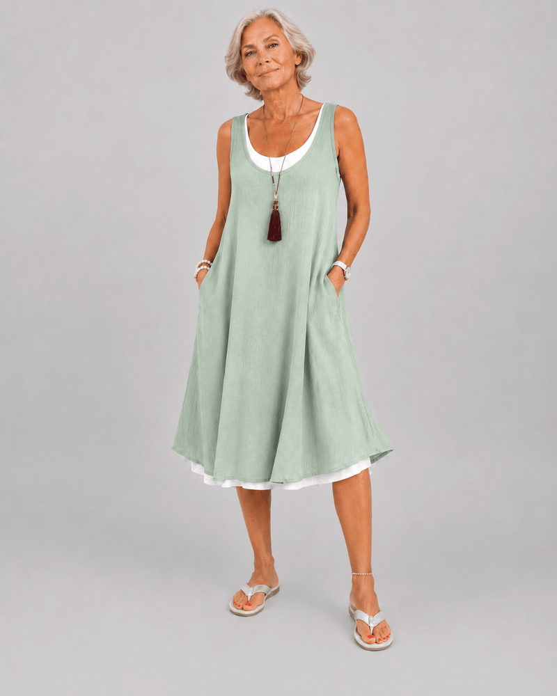 Victoria | Strapless Summer Dress with Layered Effect