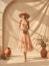 Aurora | Halter Neck Dress with Watercolour Print