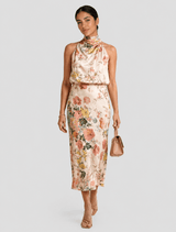 Lisa | Floral Halter Maxi Dress