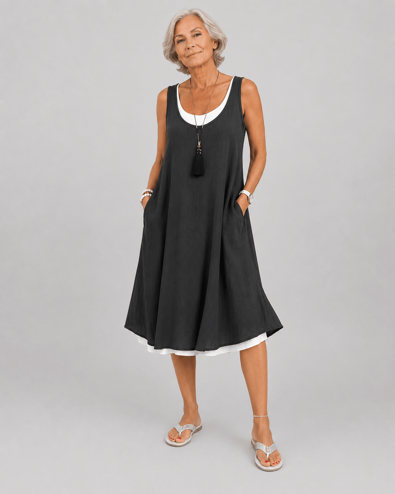Victoria | Strapless Summer Dress with Layered Effect