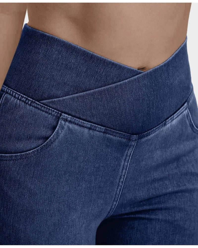 Irene | High-Waisted Crossover Jeans