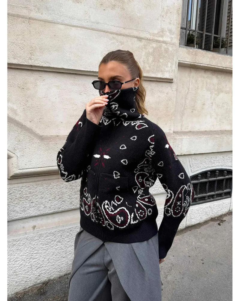 Aitana | High-Neck Knit Jumper with Zip