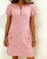 Camila Fashions® | Cotton Dress with Zip Pocket