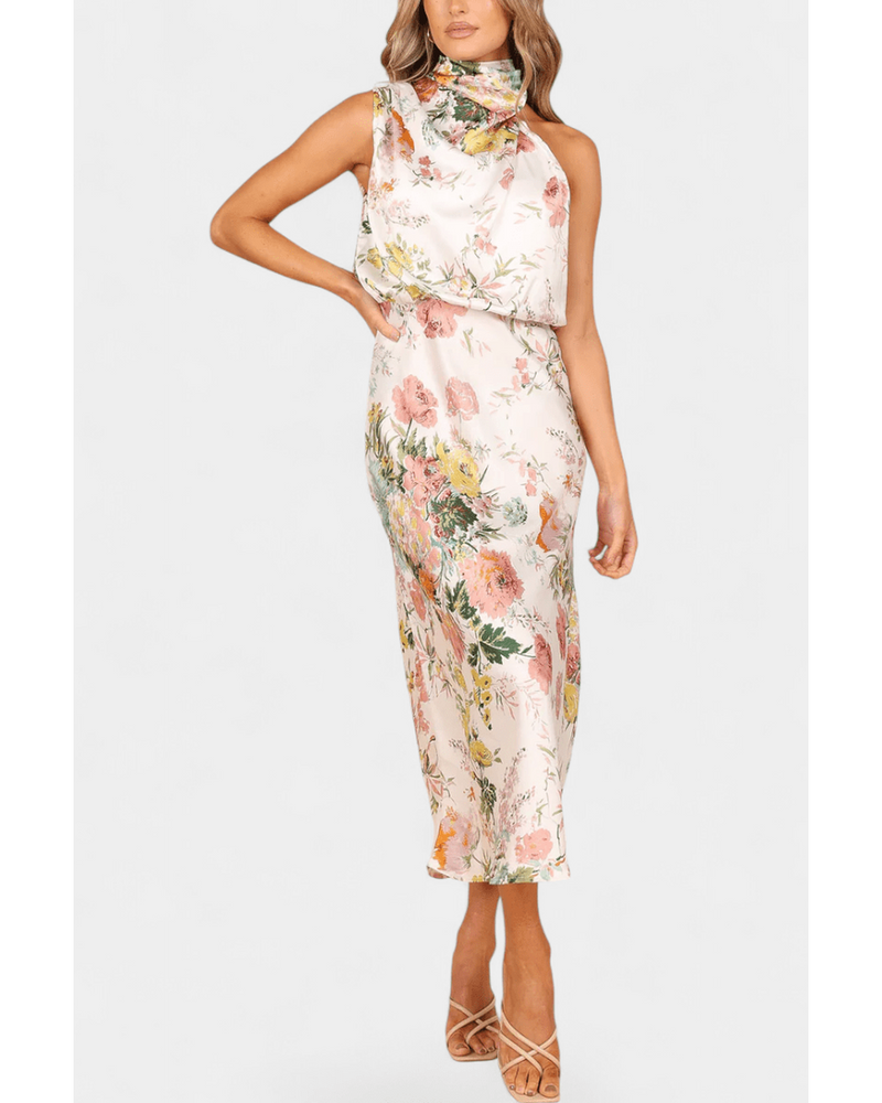 Lisa | Floral Halter Maxi Dress