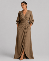 V-Neck Linen Maxi Dress
