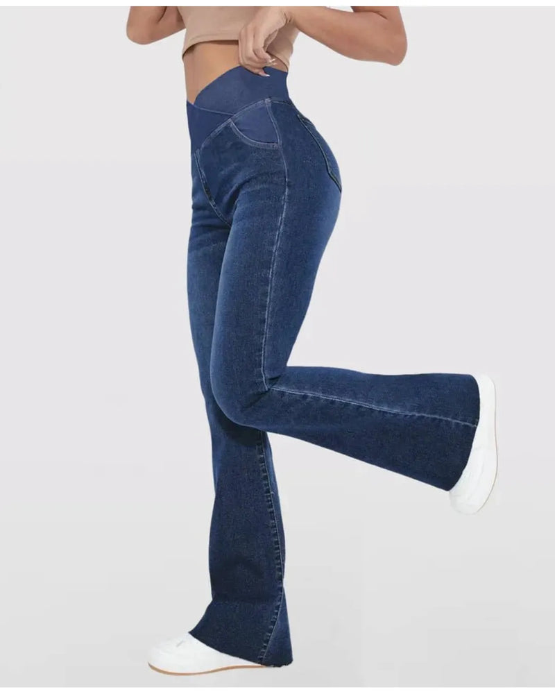Irene | High-Waisted Crossover Jeans