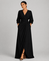 V-Neck Linen Maxi Dress