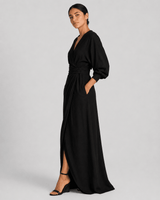 V-Neck Linen Maxi Dress