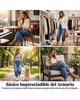 Zoe - Relaxed Cropped Jeans with Elasticated Waist