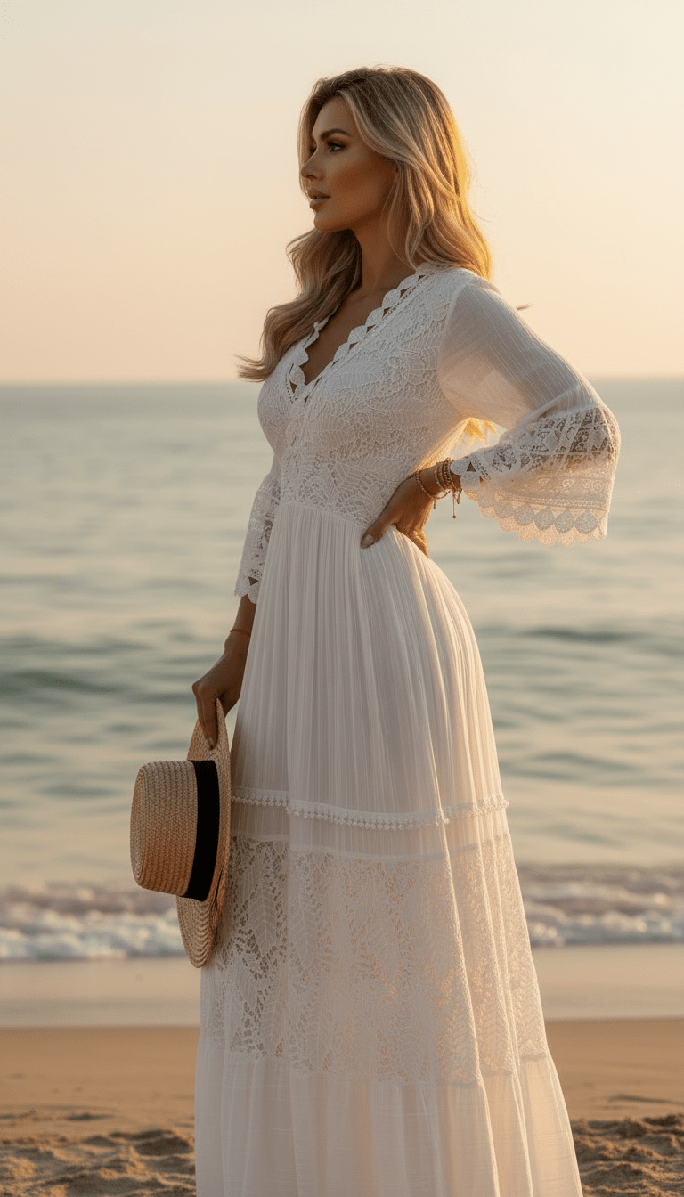 Vestito Boho in Pizzo Puro