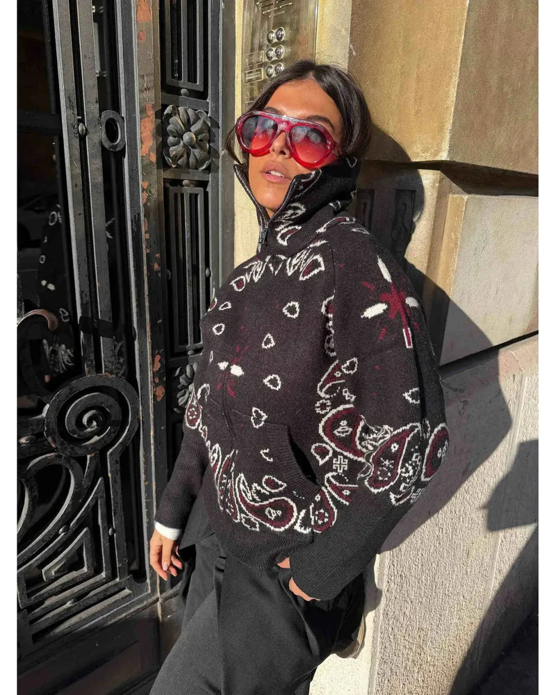 Aitana | High-Neck Knit Jumper with Zip