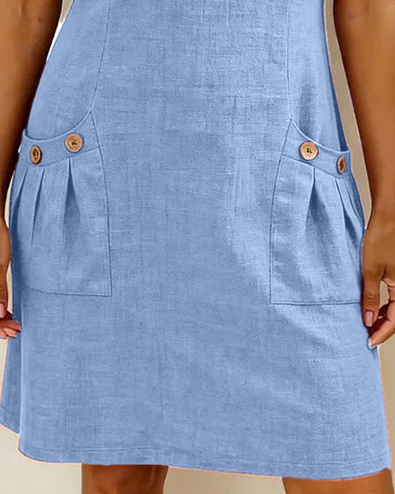 Camila Fashions® | Cotton Dress with Zip Pocket