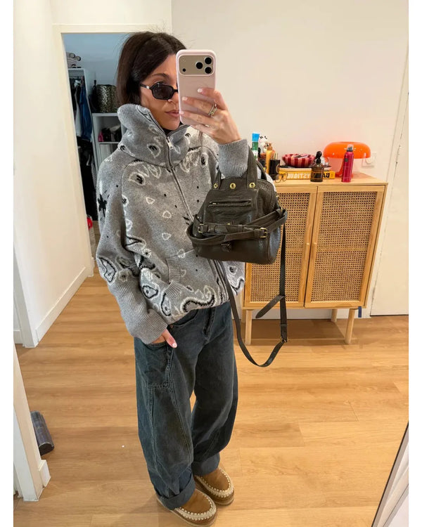 Aitana | High-Neck Knit Jumper with Zip