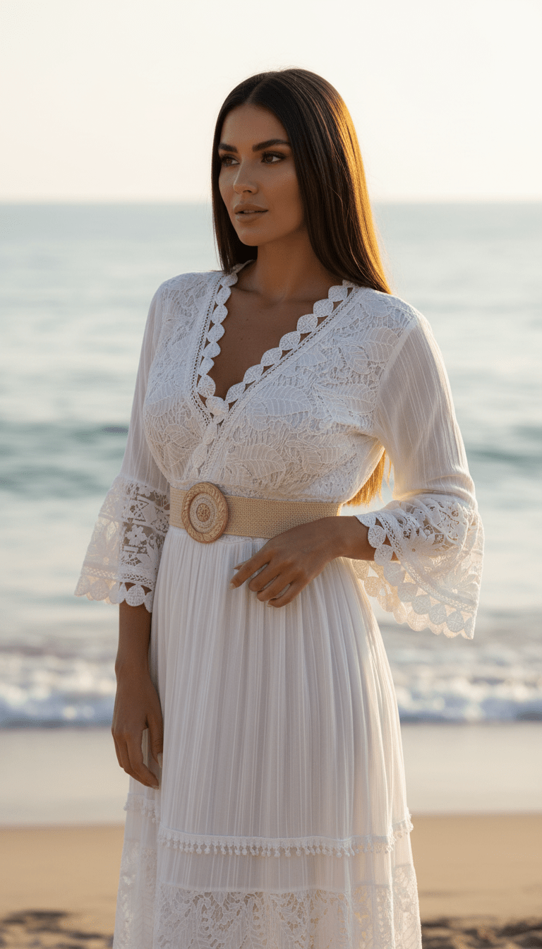 Vestito Boho in Pizzo Puro