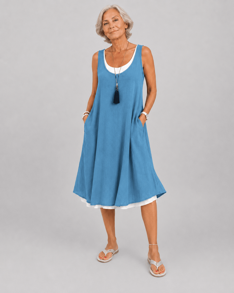 Victoria | Strapless Summer Dress with Layered Effect