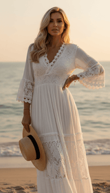 Vestito Boho in Pizzo Puro