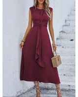 Eva - Elegant Sleeveless Dress with Adjustable Waist