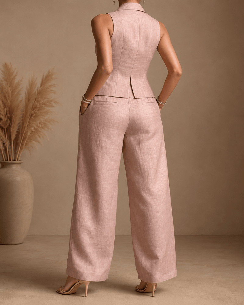 Ana | Women's Two-Piece Set with V-Neck and Buttons