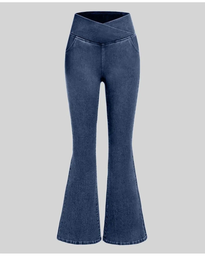 Irene | High-Waisted Crossover Jeans