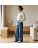 Laura | Low-Rise Wide-Leg Striped Jeans