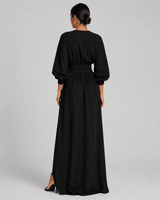 V-Neck Linen Maxi Dress