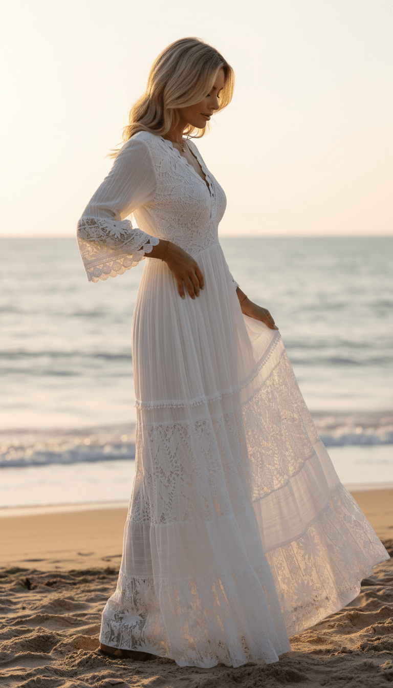 Vestito Boho in Pizzo Puro