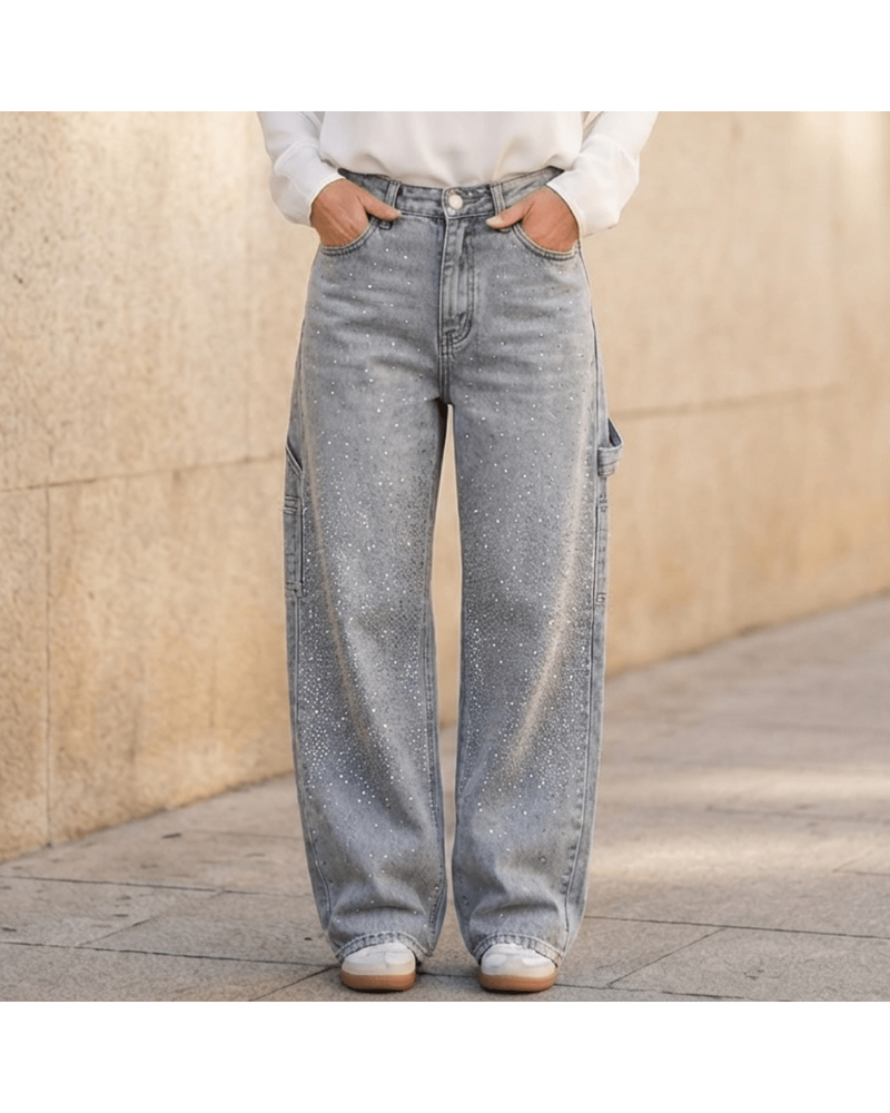 Valeria | Wide-Leg Jeans with Sparkling Details