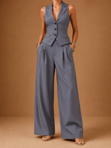 Ana | Women's Two-Piece Set with V-Neck and Buttons
