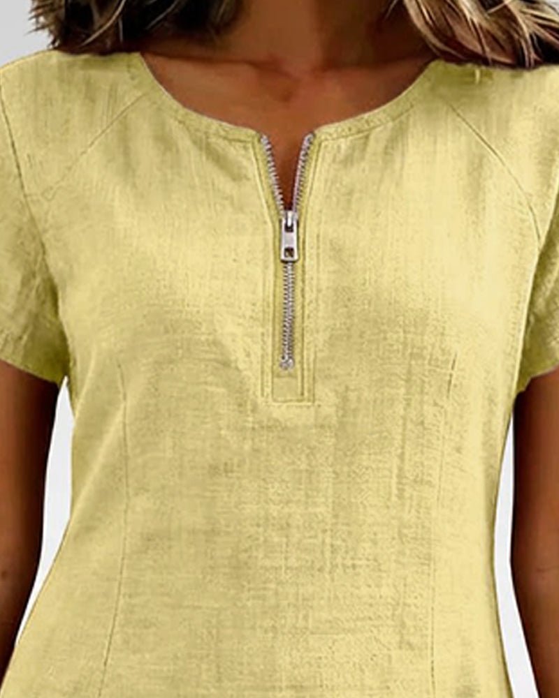 Camila Fashions® | Cotton Dress with Zip Pocket