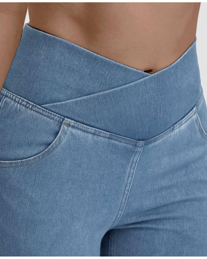 Irene | High-Waisted Crossover Jeans