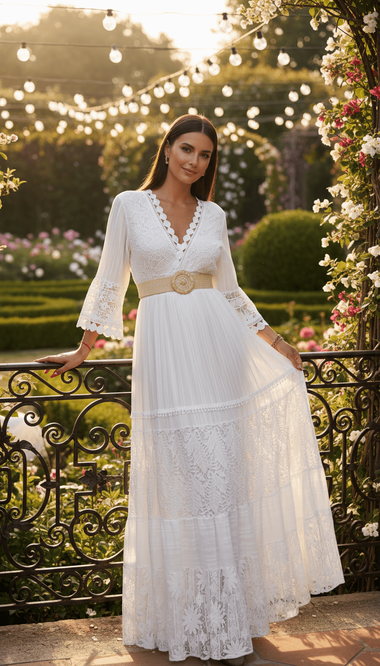 Vestito Boho in Pizzo Puro