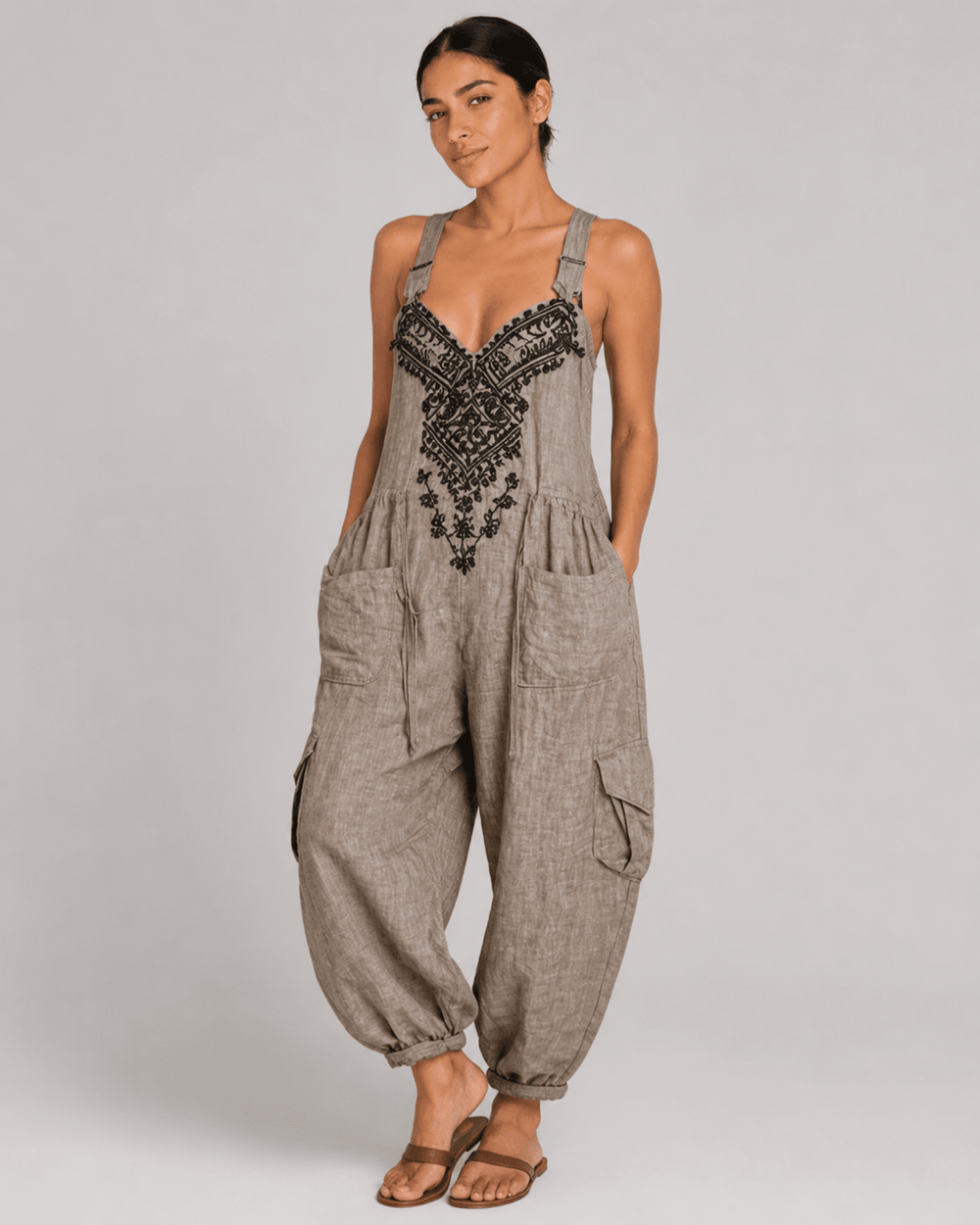 María Teresa | Embroidered Bohemian Jumpsuit