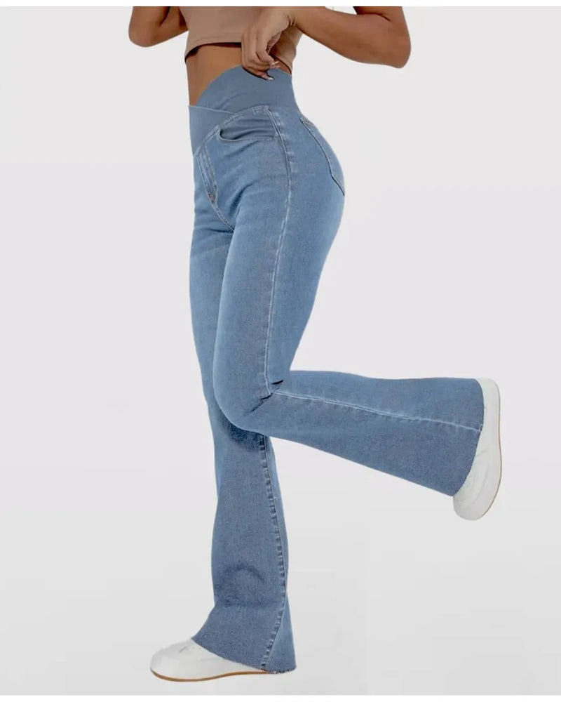 Irene | High-Waisted Crossover Jeans