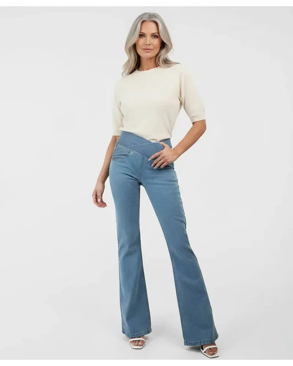 Irene | High-Waisted Crossover Jeans