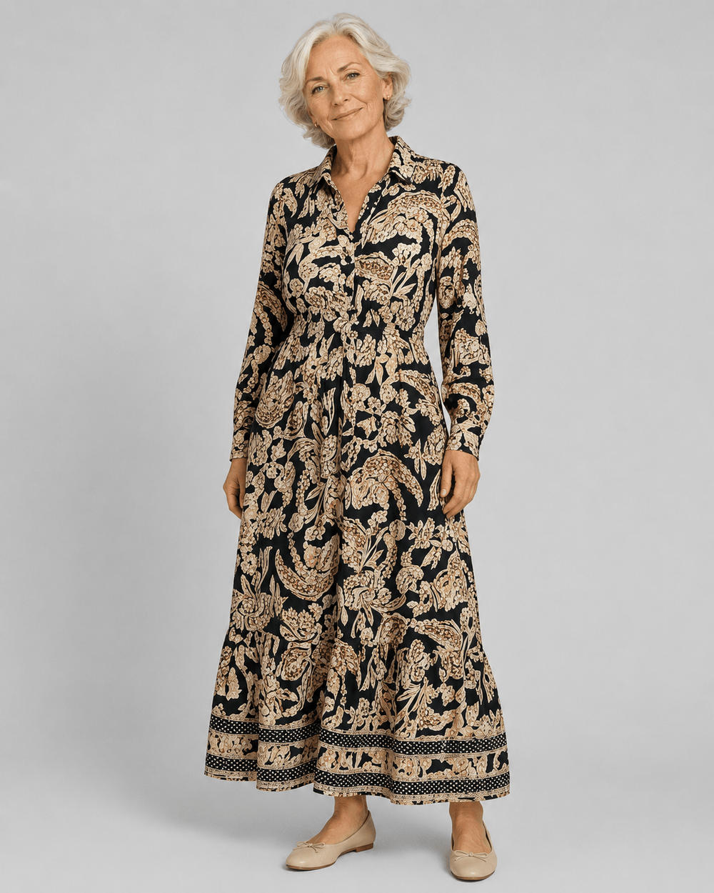 Abril | Vintage-Style Floral Shirt Dress