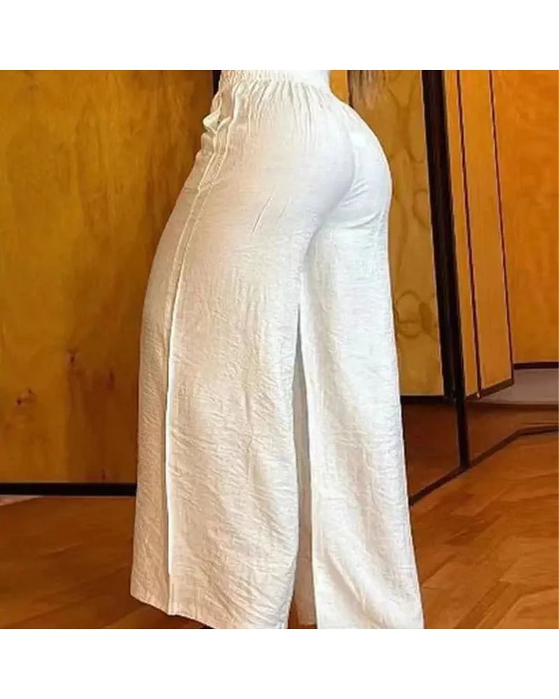 Siena – High-Waisted Wide-Leg Trousers with Belt Detail