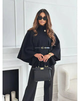 Lea | Elegant Belted Jacket with Butterfly Sleeves