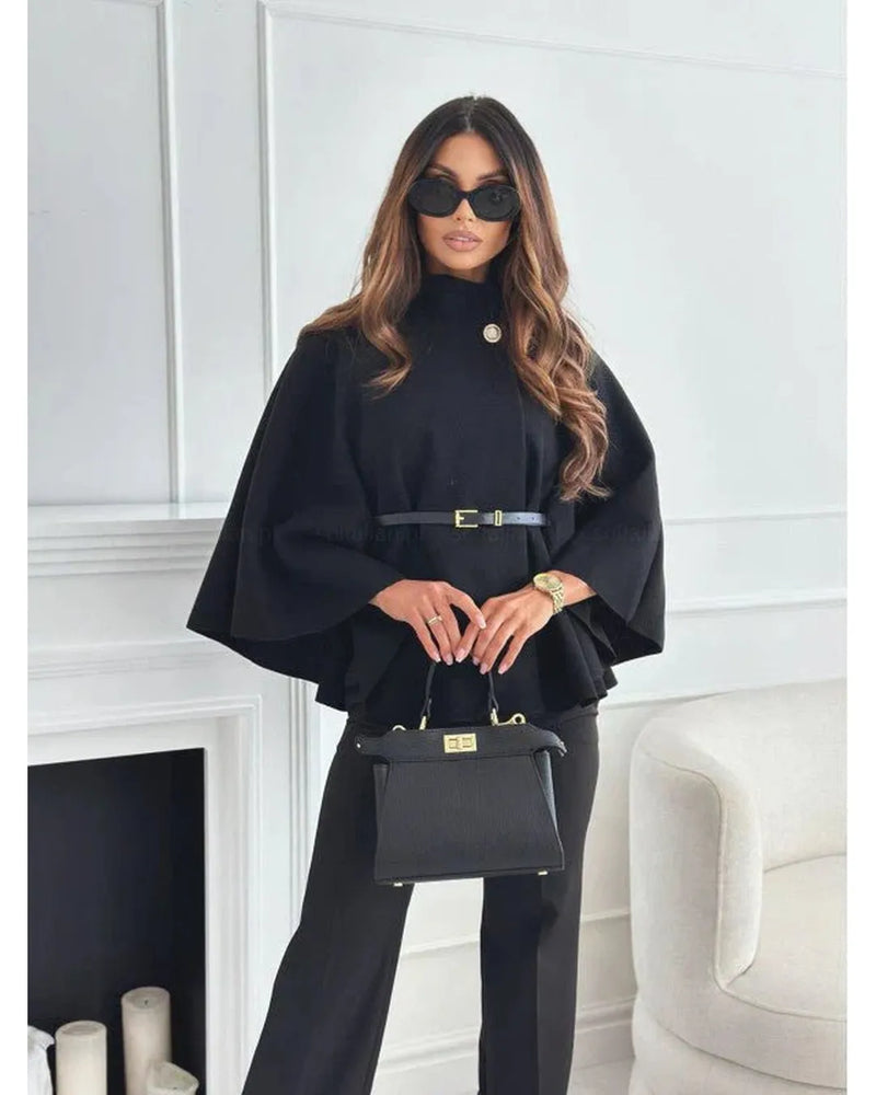 Lea | Elegant Belted Jacket with Butterfly Sleeves
